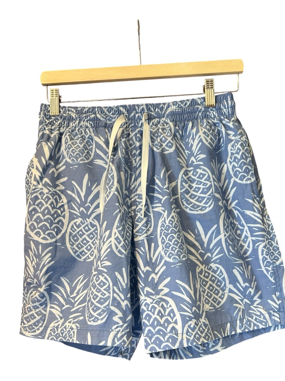 Chubbies The Thigh-Napples Swim Trunks Mens Small S 7” Pineapple Blue Shorts